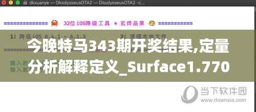 今晚特马343期开奖结果,定量分析解释定义_Surface1.770
