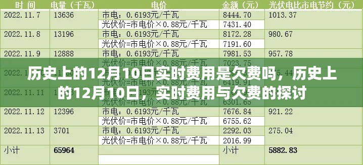 历史上的12月10日费用解析,实时费用与欠费探讨