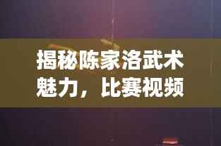揭秘陈家洛武术魅力,比赛视频展现精湛技艺