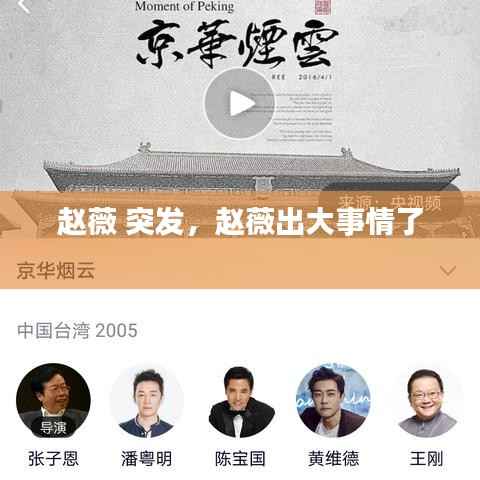 赵薇 突发,赵薇出大事情了