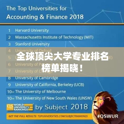 全球顶尖大学专业排名榜单揭晓!