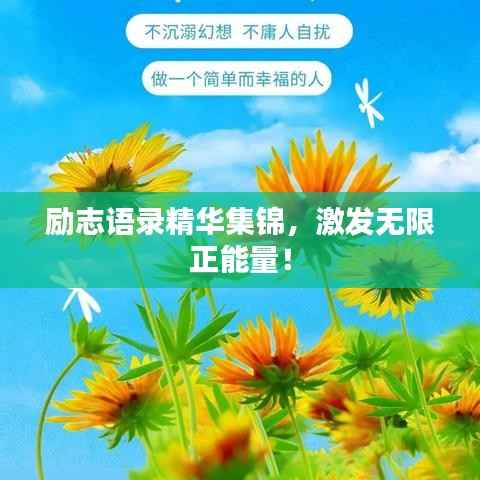 励志语录精华集锦,激发无限正能量!